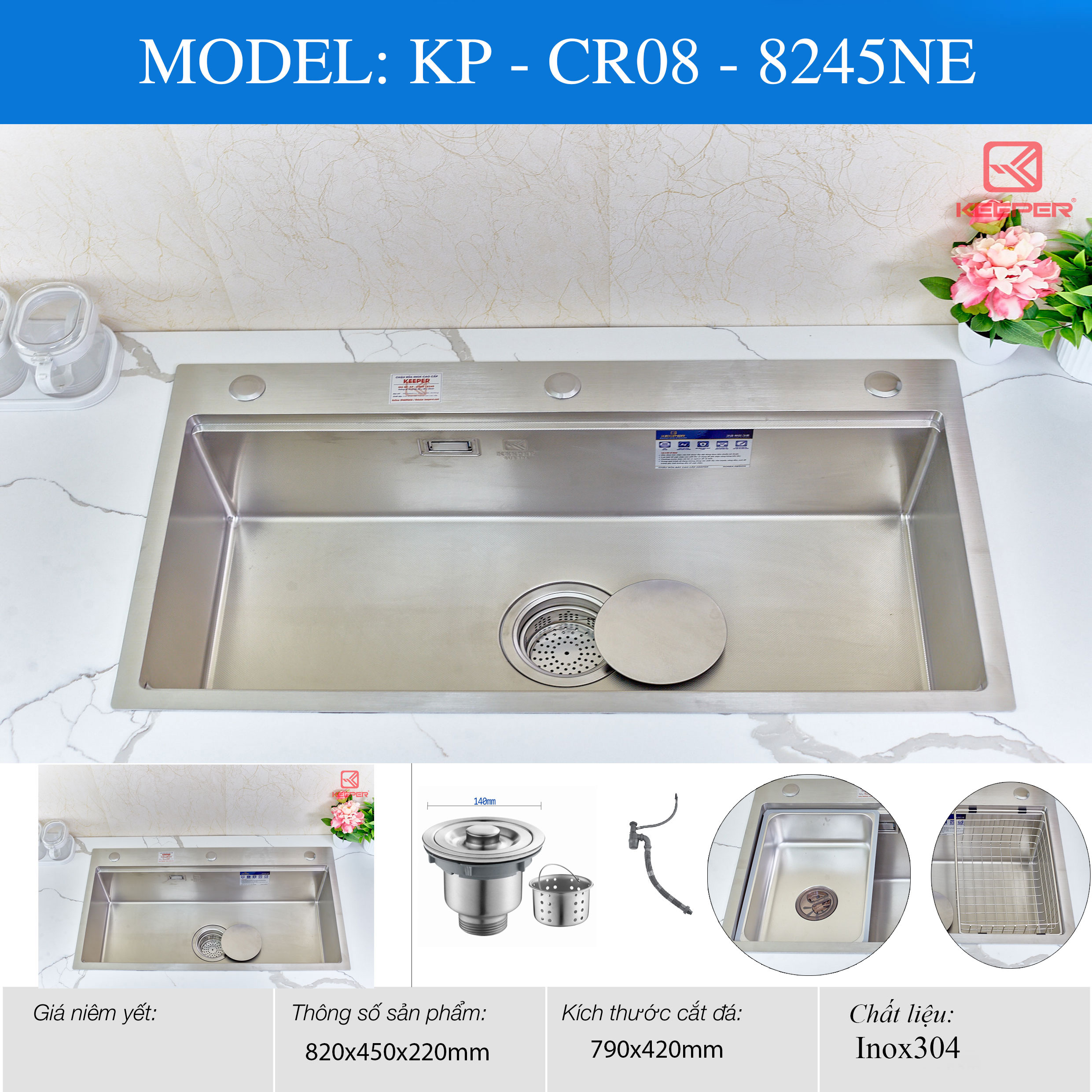 CHẬU RỬA KP - CR08 - 8245NE